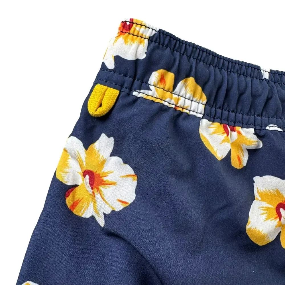 J.Crew Flex Swimwear Swim Trunks Men's Large Navy Floral Mesh Brief Lined Beach